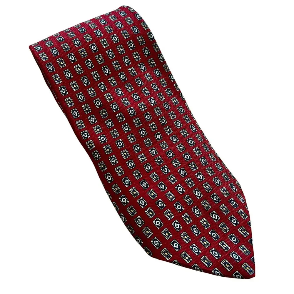 Tommy Hilfiger Men's Necktie 100% Silk 2-Tone Geometric